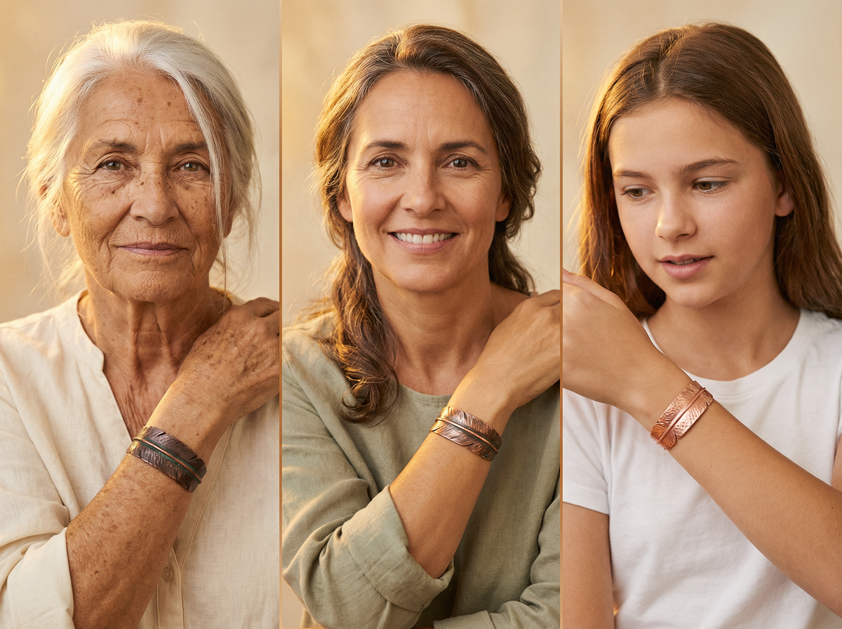 Three generations wearing the same copper