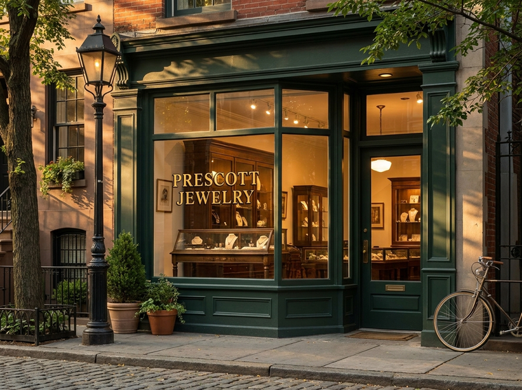 The Prescott Jewelry storefront in New York