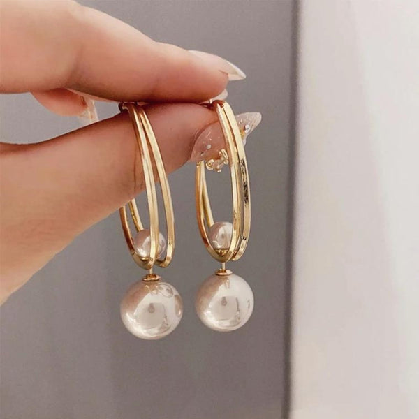 Vintage Gold Pearl Earrings
