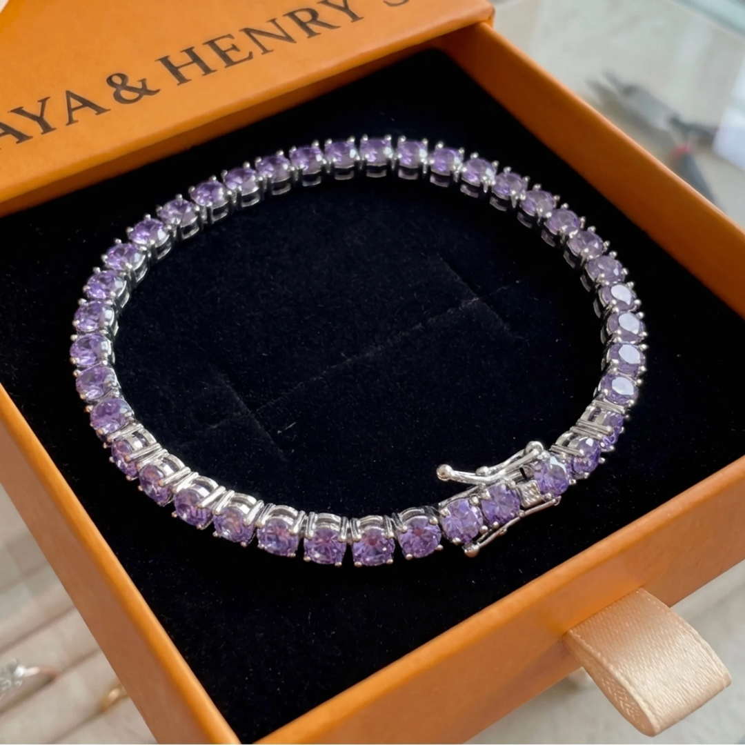 Amethyst Tennis Bracelet | White Gold