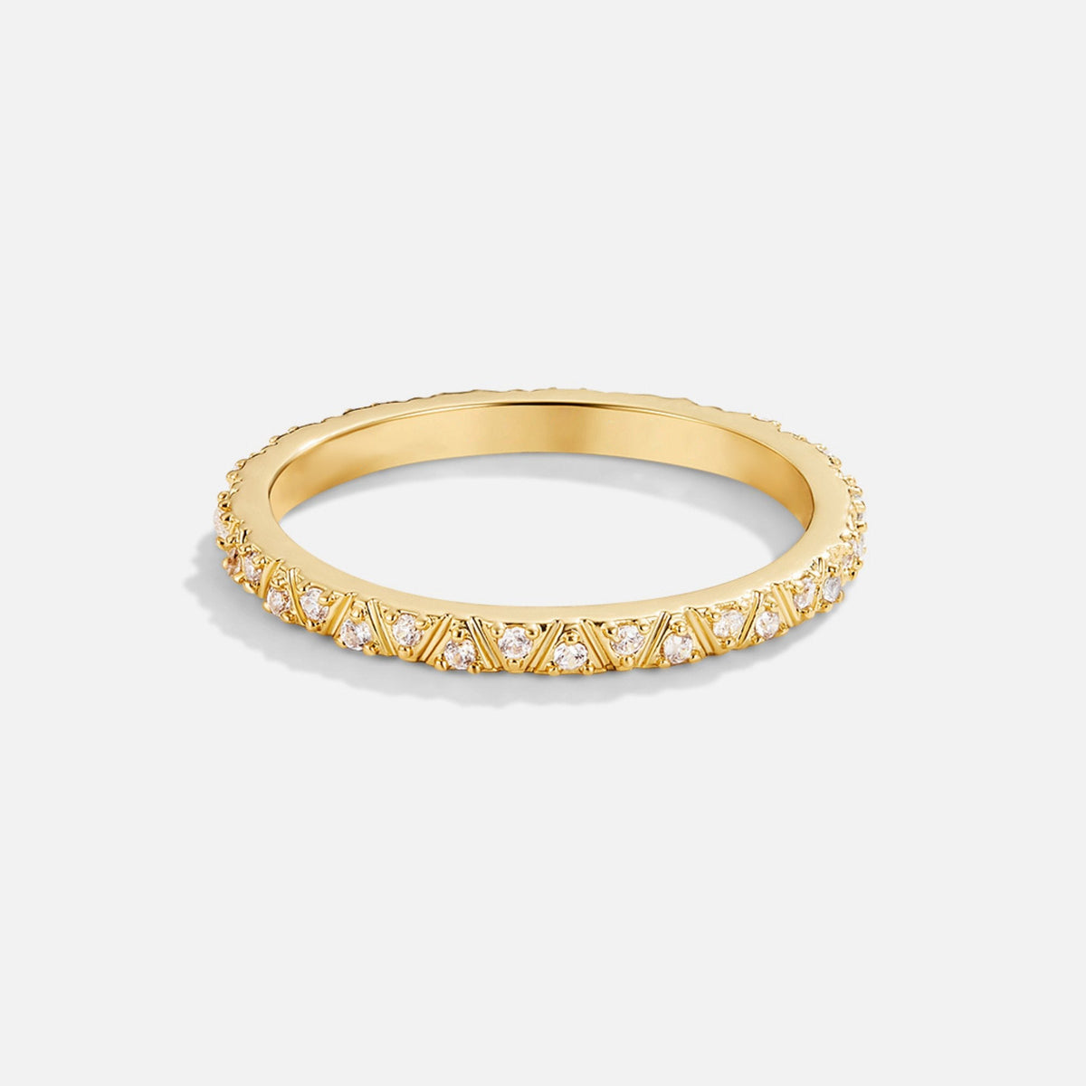 Arquette Gold & Crystal Band Ring
