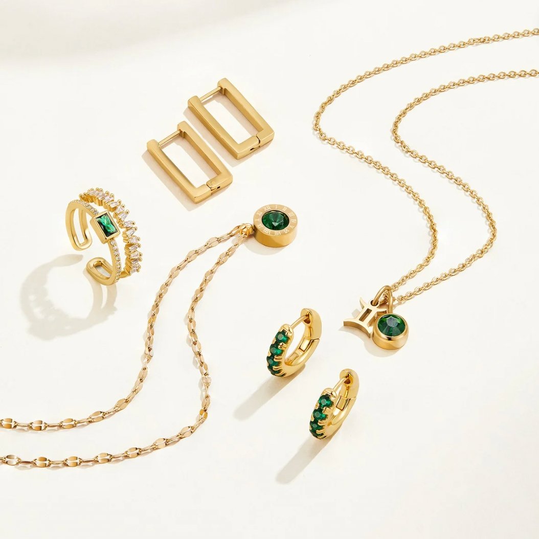 Green Crystal Athena Necklace