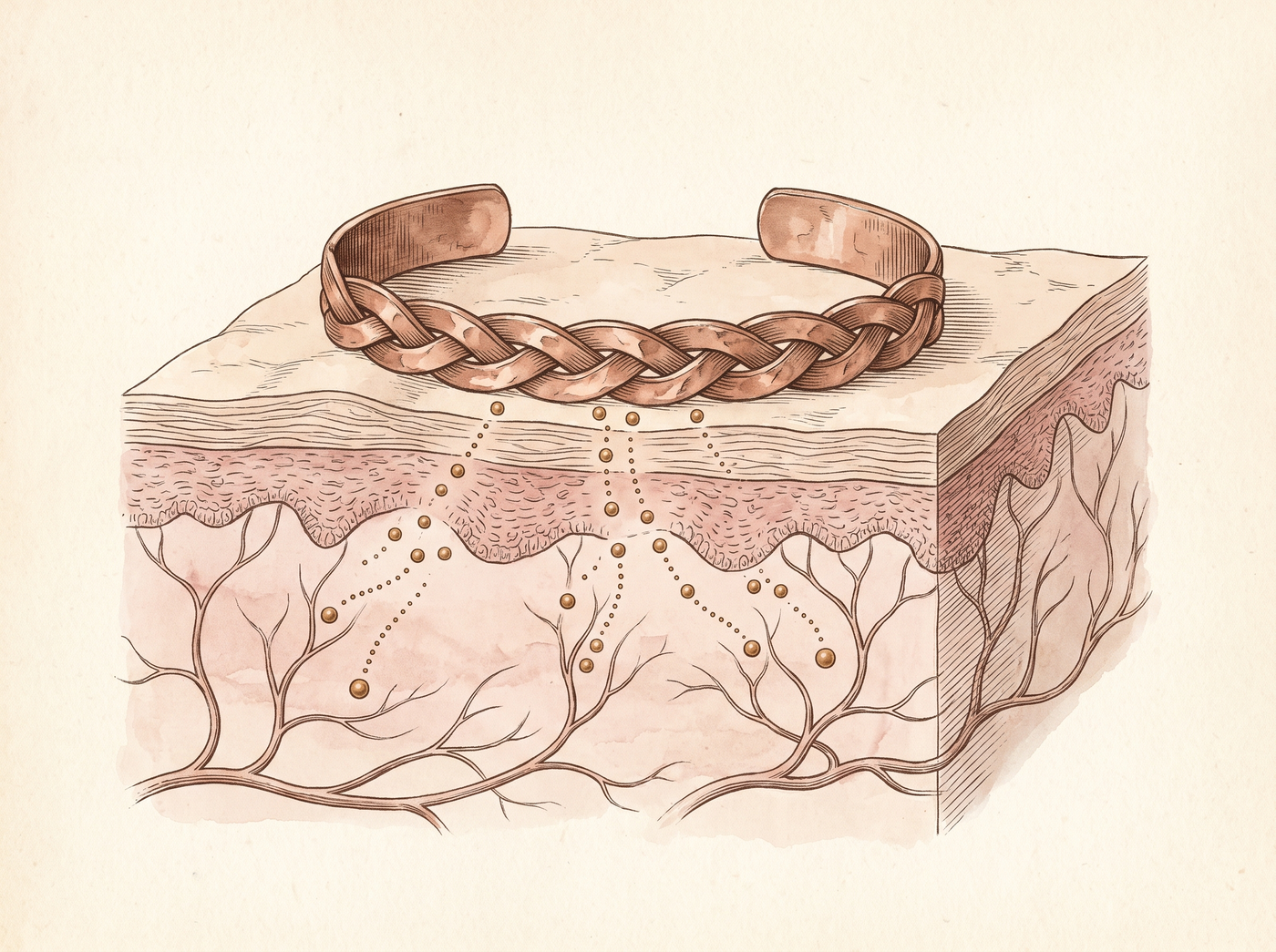 How copper ions pass through the skin